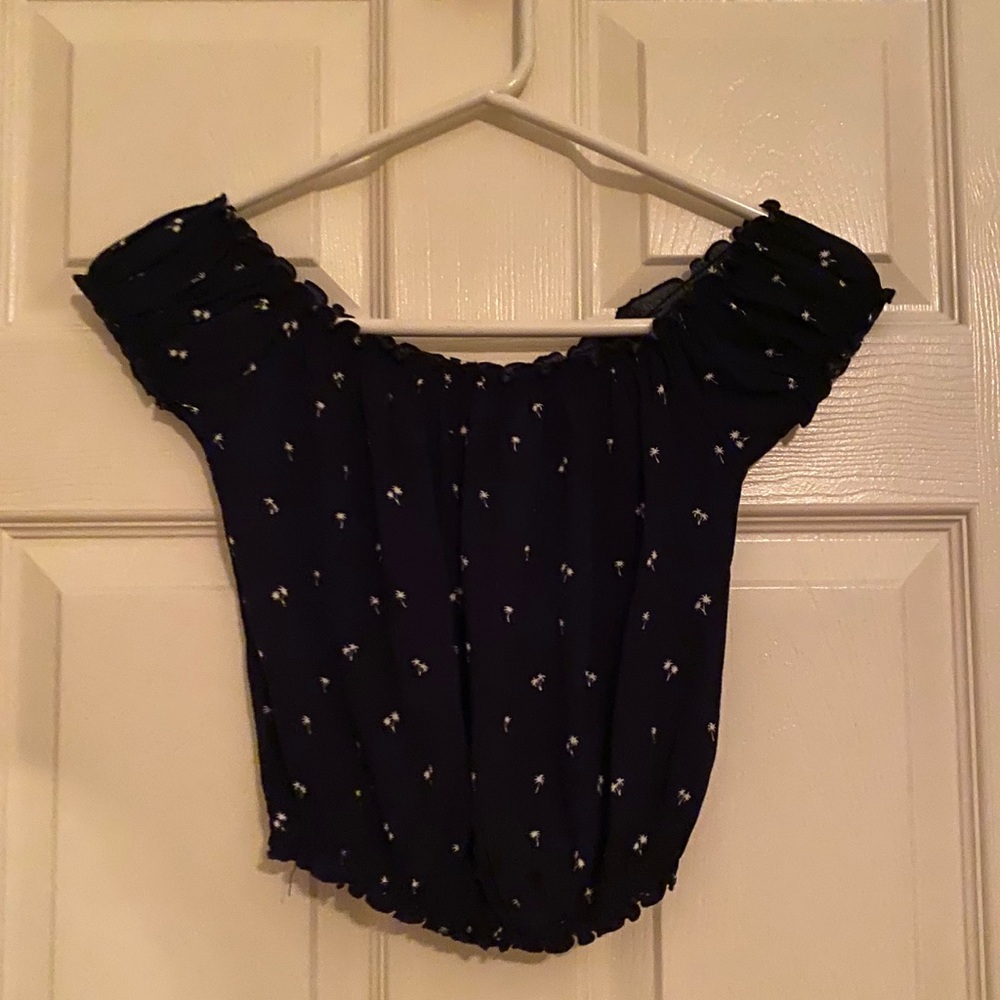 NWT Brandy Off the Shoulder Crop Top